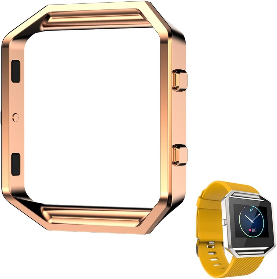 AISPORTS Fitbit Blaze Frame Stainless Steel Metal Watch Frame Holder Shell Replacement Housing Protective Case Cover for Fitbit Blaze Smart Watch
