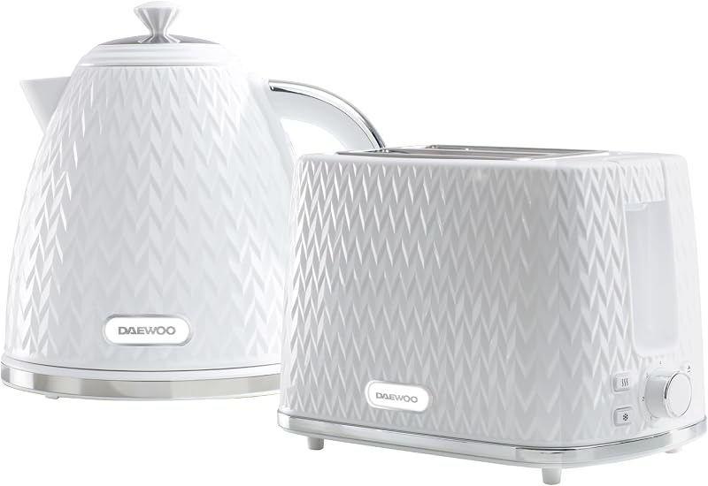 Daewoo Argyle SDA1830 1.7 Litre 3kW Jug Kettle and 2 Slice Toaster Set
