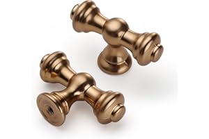 Asidrama 10 Pack Champagne Bronze Kitchen Cabinet Knobs - Brushed Brass & Gold Cabinet Hardware for Dresser Drawers