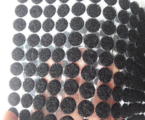 HomeABC Hook & Loop Fastener Dots Coins Adhesive Backed Self Adhesive Dots Tapes, 0.59 inch Diameter(15mm) , 500 Pair, Black