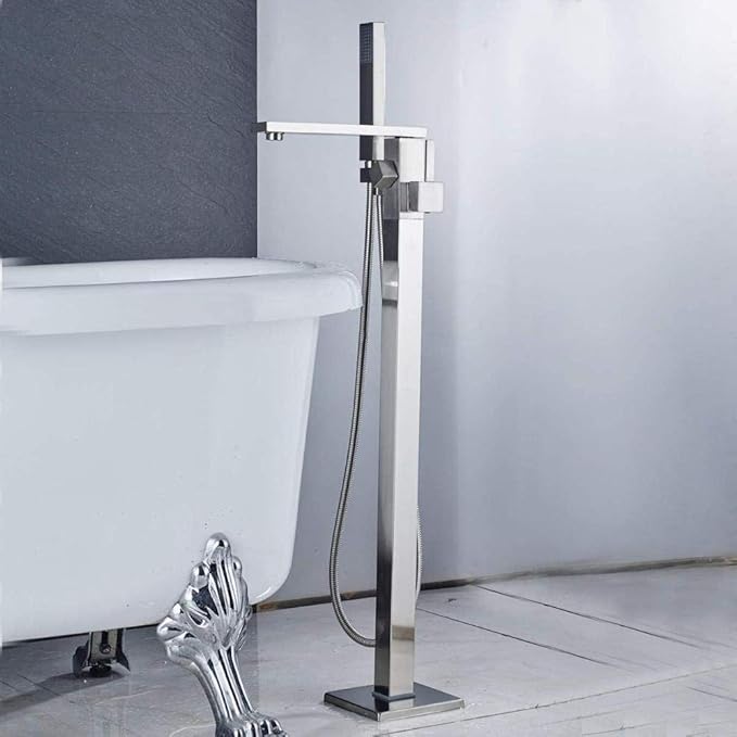 Sistema de ducha níquel cepillado de libre instalación para bañera