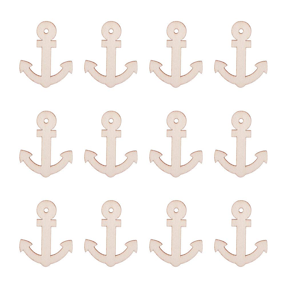 NBEADS 30 Pcs Wood Chirstmas Ornaments Wooden Embellishments Wood Baubles for DIY Craft and Party Decorations