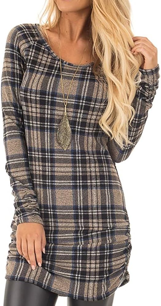 plaid shirt dress with leggings