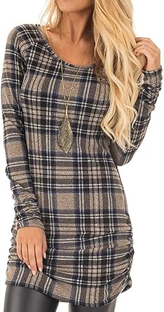 women's buffalo plaid shirt dress