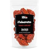 Cali Pepper Habanero Dried Chilies, 12 Pods, Very Hot 150,000+ SHU | 12 Whole Pepper Pods, 150,000+ SHU, Very Hot, Resealable Pouch, 100% Habanero Peppers, Sauces, Salsas, Marinades