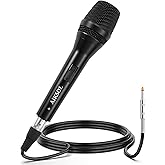 Wired Microphone for Singing,Professional Vocal Dynamic Handheld Karaoke,Cardioid Studio Mic,16.4 ft XLR & 6.35 MM with On and Off Switch, for Speakers/Mixer/Machine/Amp/Speech/Karaoke and Outdoors
