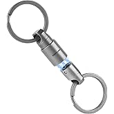 KEEPO LINK Titanium Magnetic Key Ring Quick Release Keychain Holder, 360° Rotatable for Car Keys Car Fobs, OLO01