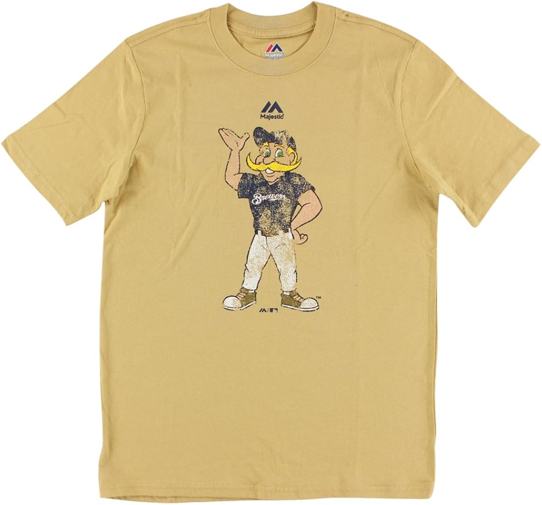 Amazon.com : Milwaukee Brewers Youth Vintage Mascot T-Shirt - Gold, Youth Large : Clothing