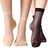 MANZI 12 Pairs Women's Ankle High Sheer Socks