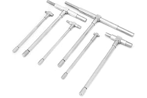 PISSENTE 6 Piece Telescopic Set, 0.3-59 Inch Adjustable Inside Diameter Micrometer Measuring Tools, Used with Micrometer or Caliper