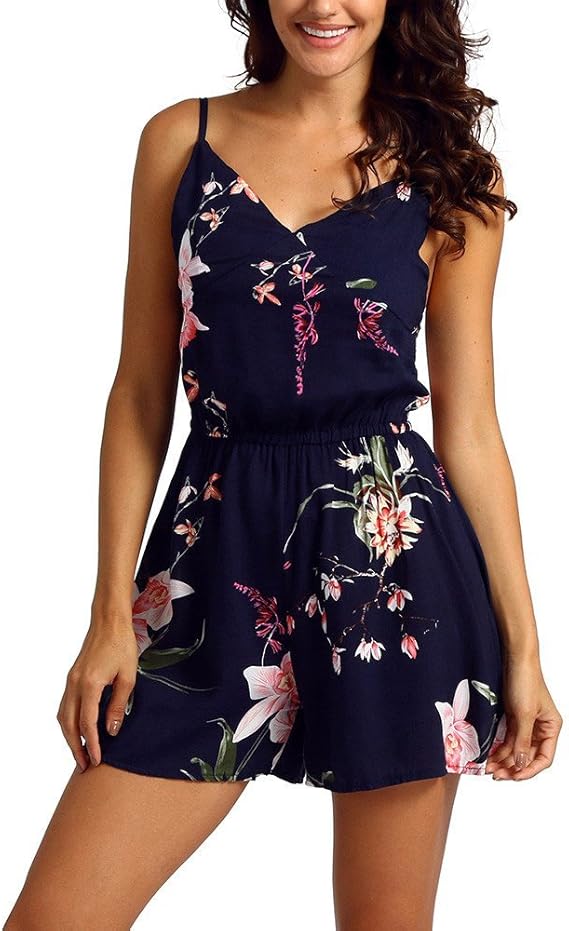 BOLAWOO77 Women's Playsuit Summer Vintage Short Romper Elegant