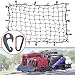3'x4' Super Duty Bungee Cargo Net Stretches to 6'x8' for Oversized Rooftop Cargo Rack & Small Trucks | Narrow 3"x3" Grid Holds Small & Large Loads Tighter | 12 Tangle-free 3" Carabiners + 12 ABS Hooks