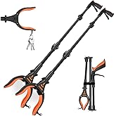 2-Pack Grabber Reacher Tool, 32" Grabbers for Elderly, Trash Picker Grabber with Light, Extended Claw Reacher Tool, Foldable 