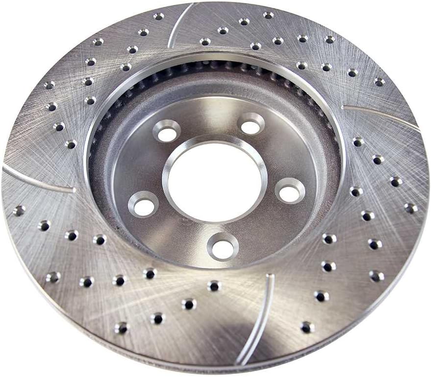 Auto Shack PR64132DSZPR Front Drilled and Slotted Brake Rotor Pair