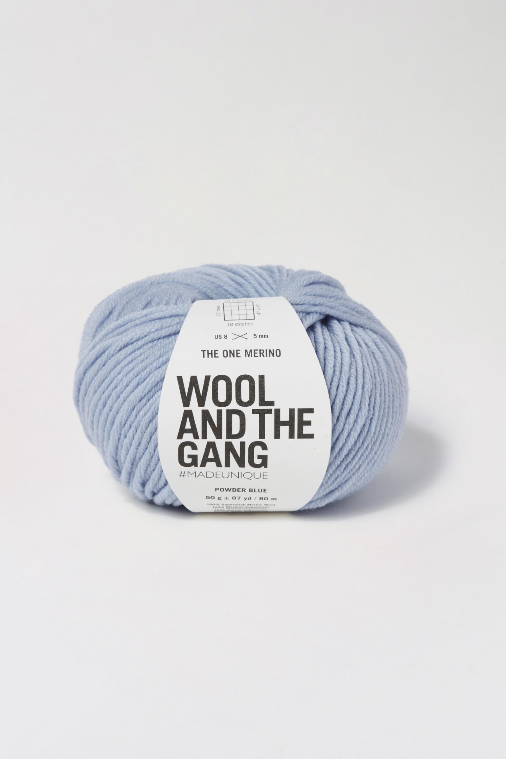 Wool and the Gang The One Merino, Powder Blue, 50g, Aran/Worsted