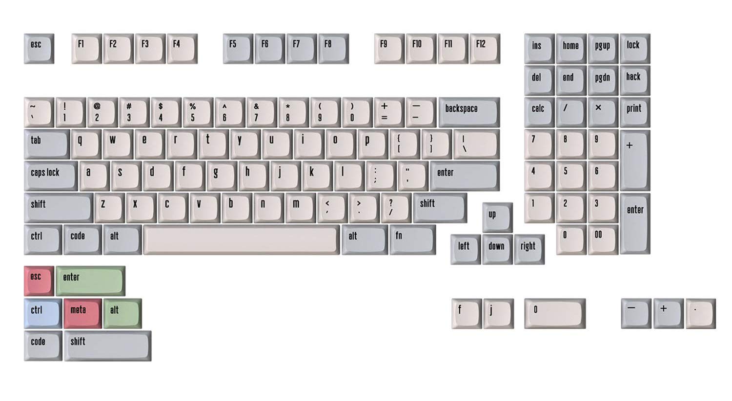 DROP + MiTo XDA Canvas Keycap Set for Full-Size Keyboards - Compatible with Cherry MX Switches and Clones (1800 Layout 114-key Kit)