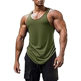 FITMENS Mens Workout Tank Tops Fitness Bodybuilding Sleeveless Gym Muscle Stringer Shirts