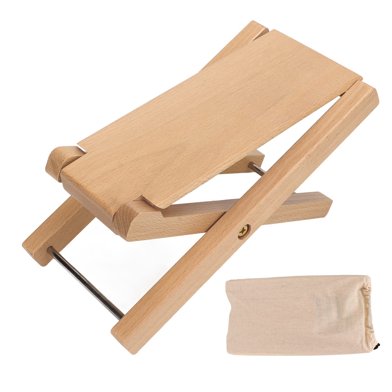 Guitar Foot Rest, Extra Sturdy Wooden Elegant Foldable Step Footstool, Provides Comfortable and Solid Support, 4 Level Height Adjustable Guitar Foot Stool for Guitar Players Musicians Guitar(Beech)