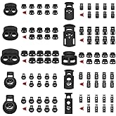 SEMINI Plastic Cord Locks Spring Toggle Stopper Cord Stops Fastener Toggles for Shoelaces, Drawstrings, Bags, Clothing