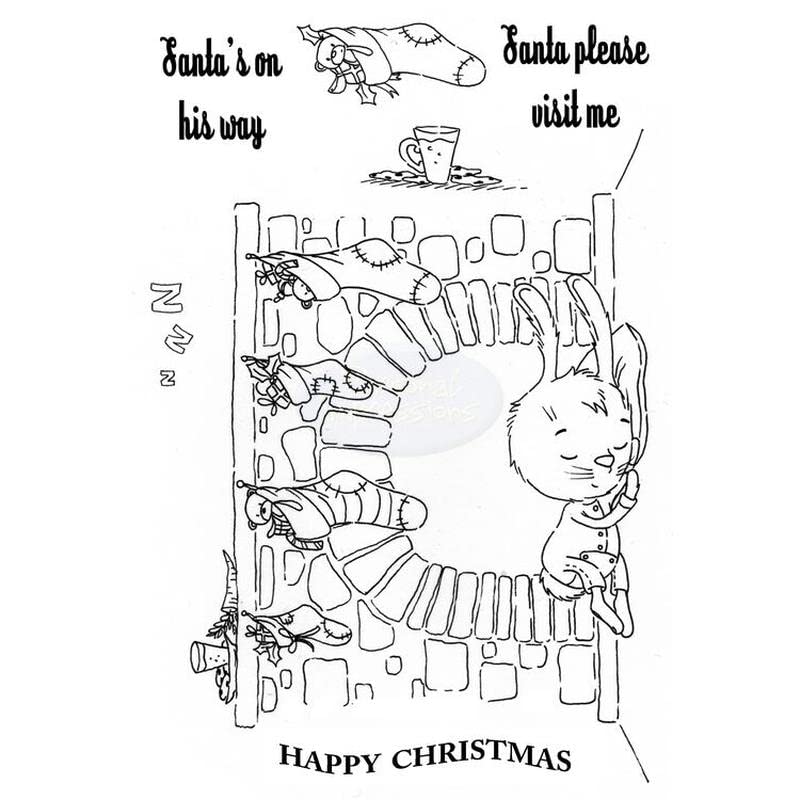 Crafty Impressions A6 Lynn Allingham Santa Please Visit Rabbit Stamp