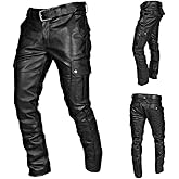 Mens Faux Leather Pants Hip hop Retro Goth Tapered Trousers Halloween Cosplay Punk Rock Pants 2025 Fall Winter Fashion