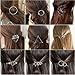 ANBALA 14pcs Minimalist Dainty Silver Geometric Metal Hairpin Hair Clip Clamps for Women, Circle, Triangle, Rhombus, Star, Moon, Diamond, Infinity etc