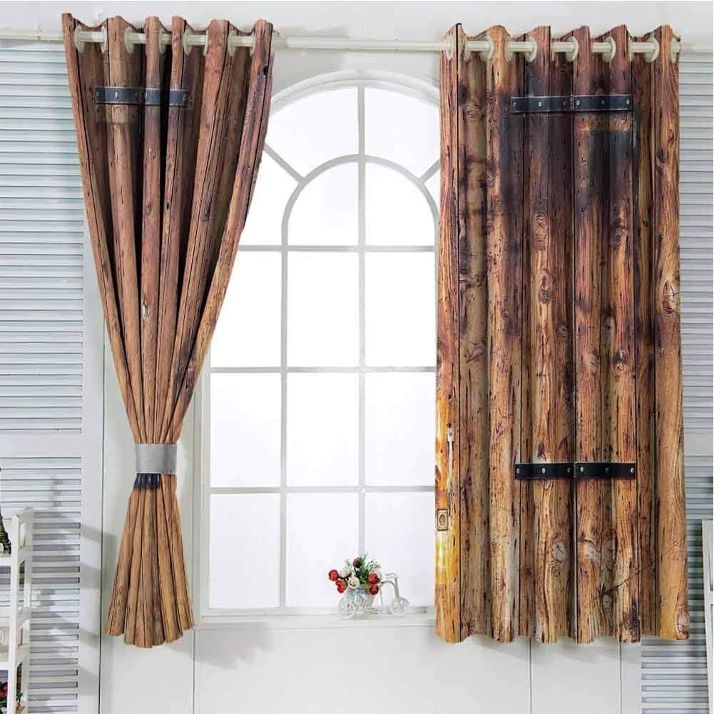 hengshu Rustic Living Room Curtains 2 Panel Sets Antique