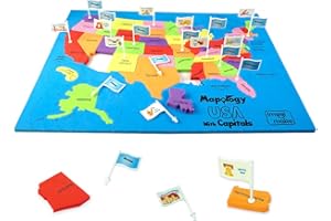 Imagimake Mapology USA with Capitals| Learning States and Capitals | Montessori Toy Puzzle | Educational Toys for Kids 4-8 | Jigsaw Toy for Kids Age 8-10 Years, Birthday for Kids