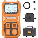 TopTes Guard-156 4 Gas Monitor Multi Gas Detector for H2S, CO, LEL, and O2, Triple Alarm Modes (Visual, Vibration, Sound), 0.