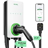 Autel MaxiCharger Level 2 EV Charger up to 40Amp, 240V, Indoor/Outdoor Fast Electric Vehicle Charging Station with Flexible 25-Foot Cable, NEMA 14-50 Plug (White)