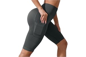3D Compression AntiCellulite Shorts with Pockets for Women High Waisted Butt Lifting Yoga Pants Workout