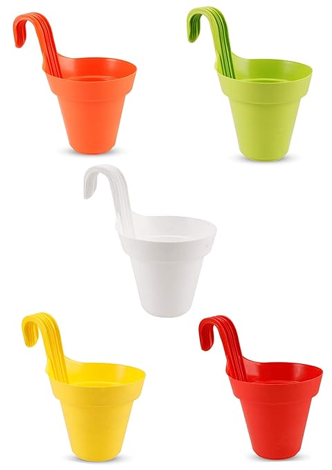 Gardens Needs Plastic Hanging Planter, Multicolour, 5 Pieces