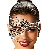 Aularso Crystal Masquerade Mask Women Black Masks Lace Masquerade Sparkle Venetian Masks for Rave Mardi Gras