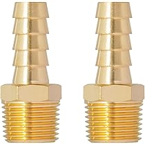 2-Pack Brass 3/8" NPT Shut-Off Ball Valves With Hose Barb Fittings – Perfect For Water, Air & Fuel Lines