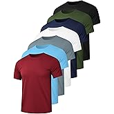 HOPLYNN 5/7 Pack Men's Dry Fit Workout Gym T Shirts, Short Sleeve Active Running Athletic Tee Tops