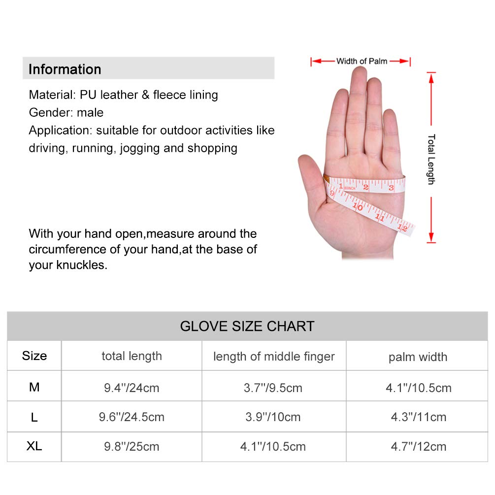 VBIGER Gants Hiver Chaud à écran Tactile Sports pour Hommes, Noir, M