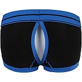 Evankin Men's Sexy Underwear with Hollowed out Boxer Brief Low Rise Funny Back Exposed Buttocks Boxer Shorts