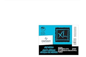 Canson XL Series Mix Media Bulk Paper, Heavyweight, Fine Texture with Heavy Sizing for Wet and Dry Media, 98 Pound, 9 x 12 Inch, 100 Sheets