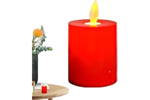Portable Flickering Candles, Lightweight LED Pillar, Battery Candle with Moving Flame Effect, Fake Candle Decor, Table Access