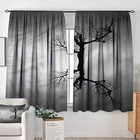 Amazon Com Renteriadecor Black And White Door Curtains Dried Tree