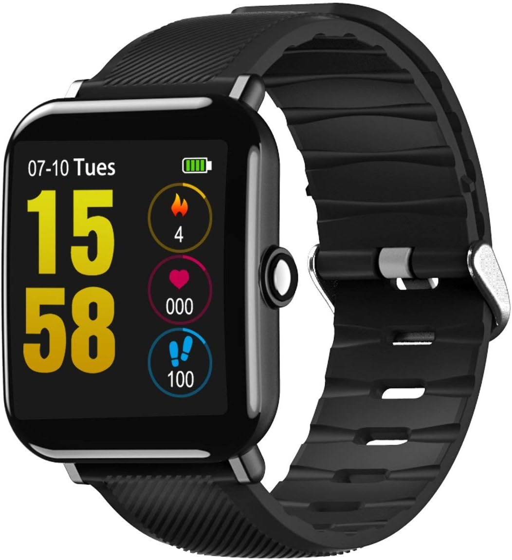 OUKITEL W2 Smartwatch Sport Bluetooth 4.0 Sports Smartwatch Smart Wrist Watch Fitness Tracker Black Heart Rate Monitor Pedometer Sleep Tracker Compatible with Android Smartphone