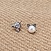 ANBALA Cat Stud Earrings 925 Sterling Silver Ear Studs Freshwater Cultured Pearl Stud Earrings for Women Girls