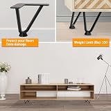 Signstek 16 Inch Black Metal Table Legs Trapezoidal 40cm Coffee Table DIY view 4