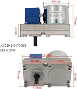 oomvarmer 230V Pellet Stove Auger Motor 2-3RPM for Grill Conversion Kit view 2