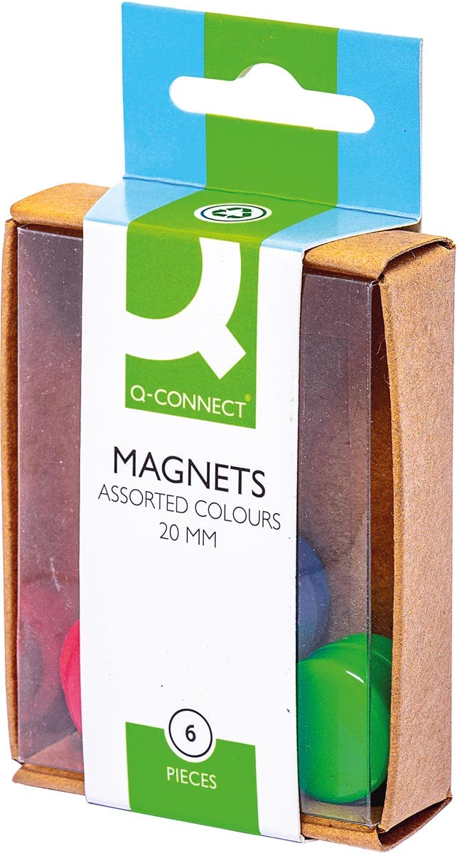 Q-Connect Round Magnet 20mm Assorted (60 Pack)