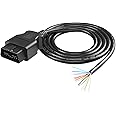 CERRXIAN OBD2 OBDII 16Pin Male Connector to Open Pigtail Wire, 5ft 1.5m OBD Diagnostic Extension Replacement Cable for Vehicl