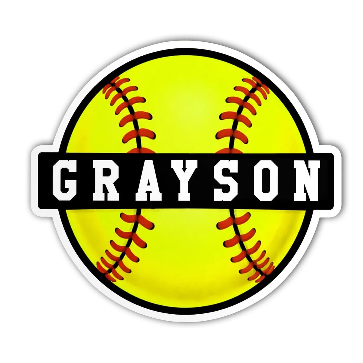 Personalized Name Softball UV Transfer Sticker Custom Softball Helmet Hard Hat Stickers Sport Waterproof Die-Cut Vinyl Transparent Sticker for Water Bottle Laptop Hard Hat Stickers Gifts for Her Him/3