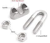 Hyber&Cara 304 Stainless Steel Wire Rope Clip U Bolt Cable Clamp M3 For 3mm view 4