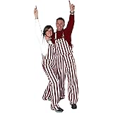 orange and black striped overalls