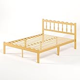 Bednowitz Bamboo Queen Bed Frame with Headboard, 14 inch Solid Wood Platform Bed Frames Queen Size with Metal Slats, No Box Spring Needed, Easy Assembly, Noise Free